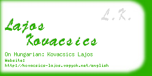 lajos kovacsics business card